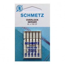 Иглы Schmetz для оверлока хромированные № 80-90 5 шт. ELx705 CF