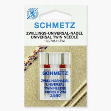 Иглы Schmetz двойные универсальные № 80/2.5 2 шт. 130/705H-ZWI
