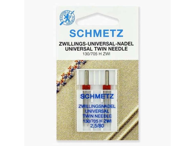 Иглы Schmetz двойные универсальные № 80/2.5 2 шт. 130/705H-ZWI