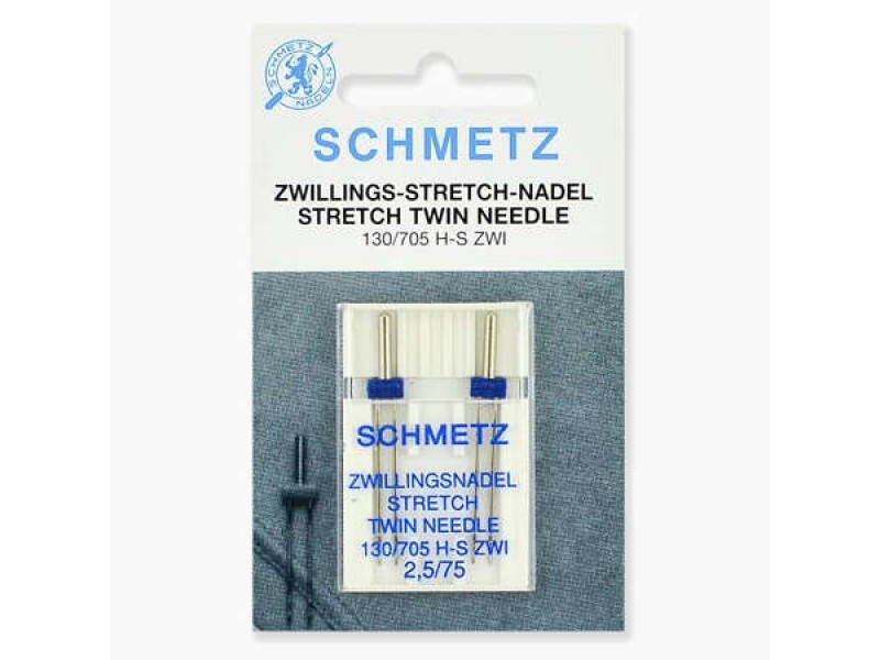 Иглы Schmetz двойные стрейч №75/2,5 2 шт 130/705H-S ZWI 