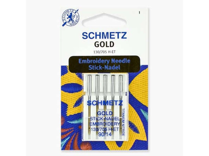 Иглы Schmetz для вышивания Gold титан №90 5 шт. 130/705H-ET