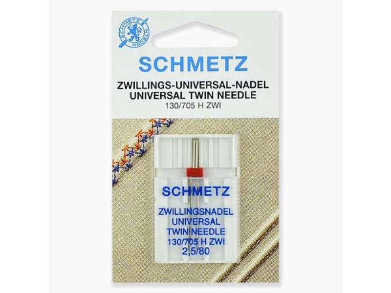 Иглы Schmetz двойные универсальные № 80/2.5 1 шт. 130/705H-ZWI