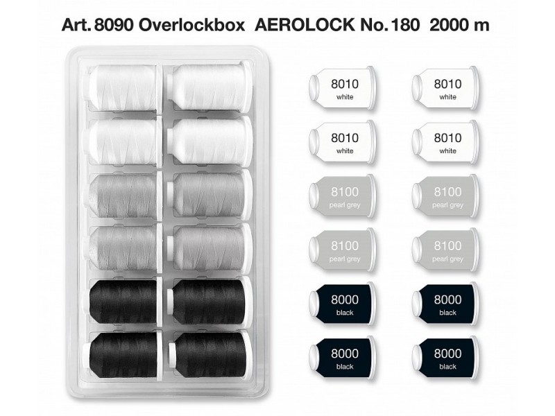 Набор ниток MADEIRA Aerolock Blister Box 12 x 2000 м 8090