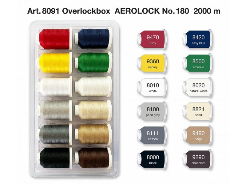 Набор ниток MADEIRA Aerolock Blister Box 12 x 2000 м 8091