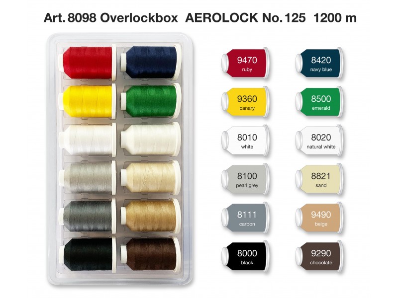 Набор ниток MADEIRA Aerolock Blister Box 12 x 1200 м 8098
