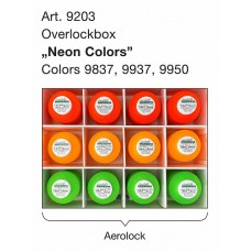 Набор ниток MADEIRA Overlockbox Neon Aerolock 9х1200м, 3x1000м 9203