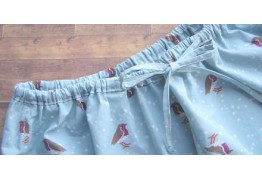 Женские пижамные брюки с поясом и французским двойным швом