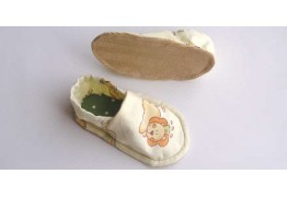 Домашние детские туфельки из ткани на резинке