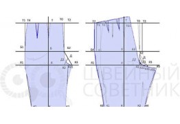 Построение выкройки-основы брюк