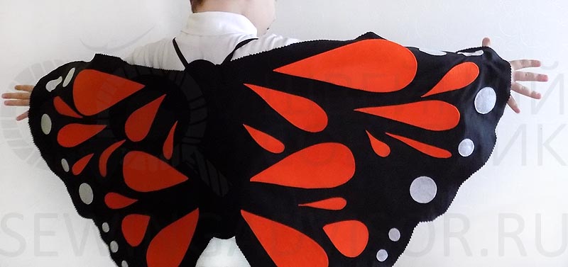 Объемная бабочка из ткани
