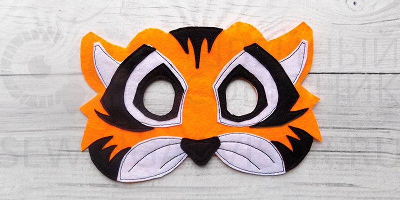 Новогодний костюм год Тигра. Выкройка новогодней шапочки тигренка в натуральную величину