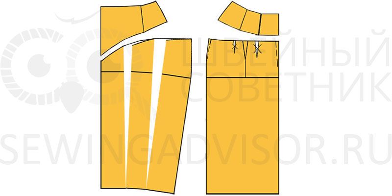 Передняя и задняя половины юбки